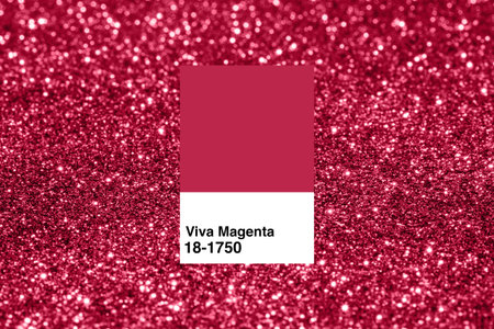 Viva Magenta background with blurry sparkles.