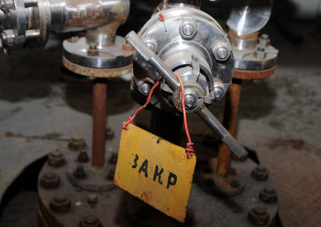 Shutoff valves at the Desnyanskaya waterworks station in Kiev, January 11, 2019.