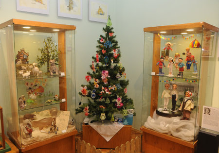 New Year's Eve Christmas exhibition "Only in the winter it happens like this" at the Toy Museum in Kiev on December 18, 2018のeditorial素材