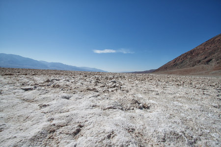 view of the lake of salt in death valley national park, californiaの写真素材