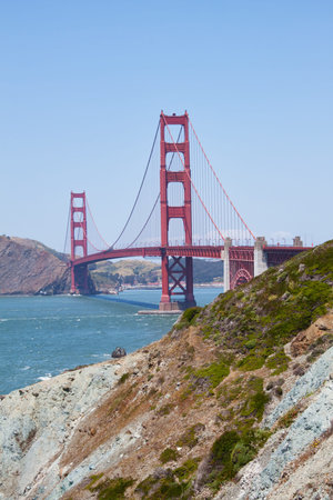 view of the golden gate bridge in San Francisco, California in summer