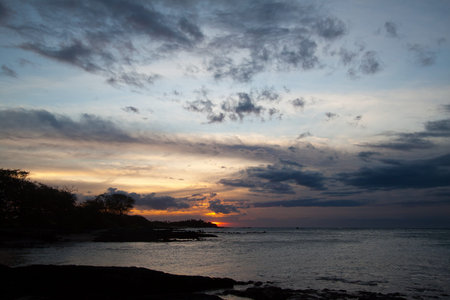 sunset and stormy sky in Hawaii