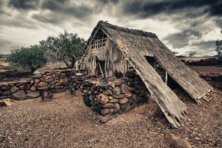 old abandoned primitive house of Hawaiian aboriginesの写真素材