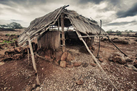 old abandoned primitive house of Hawaiian aboriginesの写真素材