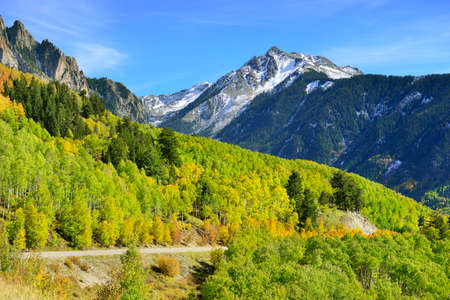 colourful mountains of Colorado during foliage seasonの写真素材