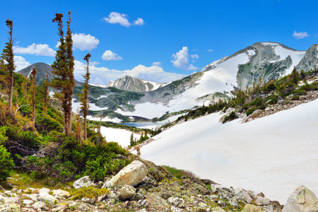 Snowy Range Mountains in Medicine Bow, Wyoming in summer