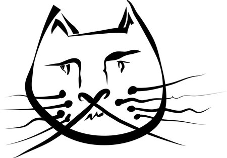 Funny cat portrait emotion illustrationのイラスト素材