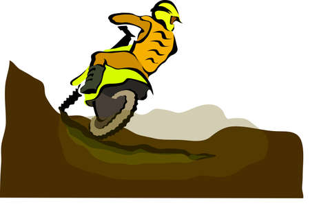 Motorcucle rider on off road. Motocross vector colorfull illustrationのイラスト素材