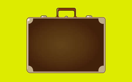 Classic vintage luggage suitcase for travel. Vector Illustration. Editable and isolated.のイラスト素材