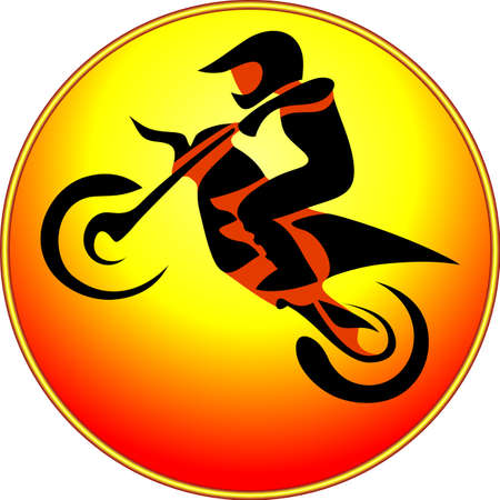 Rider motocross enduro free-style rider.  Vector illustration.のイラスト素材