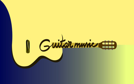 Vector music poster - acoustic guitar instrumentのイラスト素材