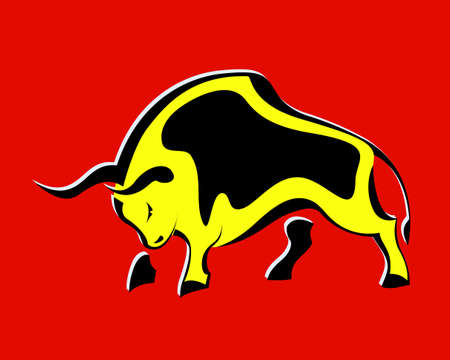 Vector illustration. Bull Icon. Creative graphic logo design elements.のイラスト素材