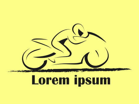Sport Motorcycle - vector icon. Fast sportbike. Can be used as logotype.のイラスト素材
