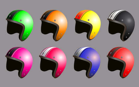 Vintage Helmet Setのイラスト素材