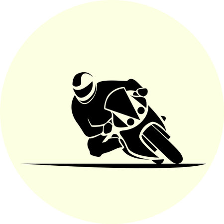 illustration of motorcycle racer on sportbikeのイラスト素材