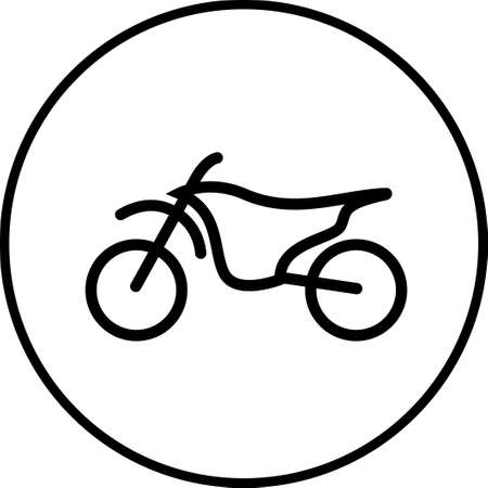Motocross motorbike line icon, vector illustrationの写真素材