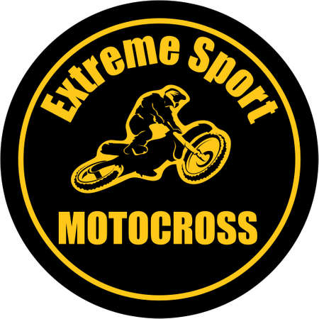Motocross enduro background. Silhouette of a man who rides on a motorbike . Vector illustration.のイラスト素材