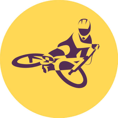 Vector sport bicycle racer extreme jumpのイラスト素材