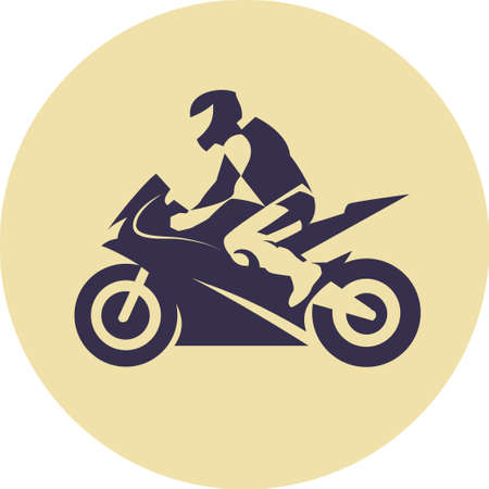 Vector illustration of motorcycle racer on sportbikeのイラスト素材