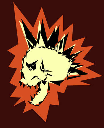skull punk designのイラスト素材