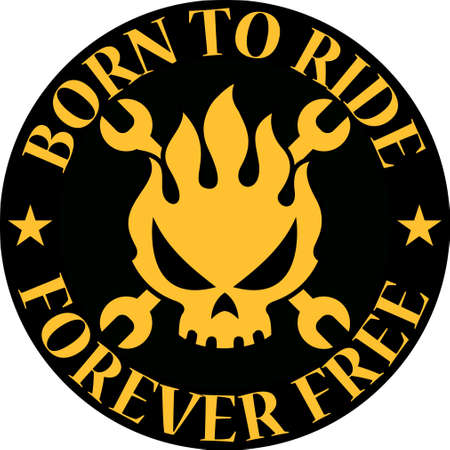 Born to ride monster labelのイラスト素材