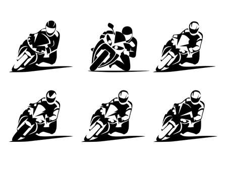 Extreme Motorbike Rider setのイラスト素材