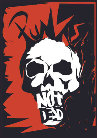 Punk rock skull designのイラスト素材