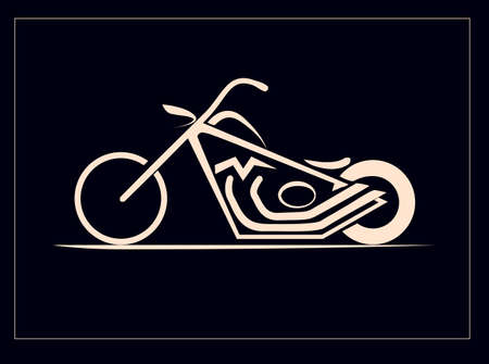 old american style motorcycle chopper vector illustrationの写真素材