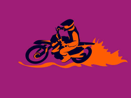 Motocross biker vectorのイラスト素材