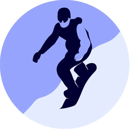 Extreme winter snowboarder.のイラスト素材