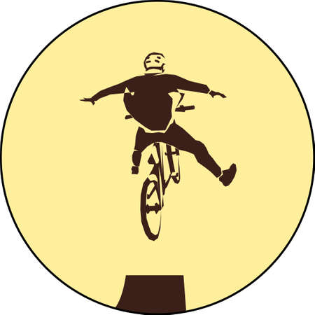 Dirt jumping Vector illustration sport bicycle racer jumper signのイラスト素材