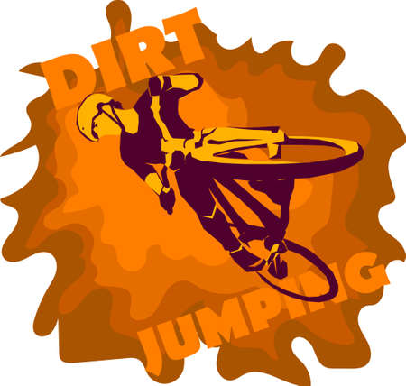 Dirt jumping sport bicycle racer extreme dirt jumping Vector illustrationのイラスト素材