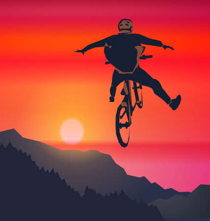 Freeride bicycle racerのイラスト素材