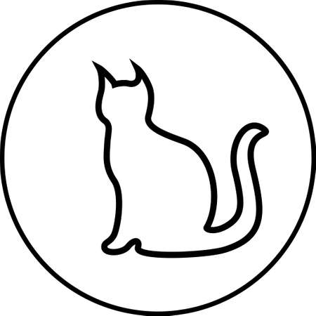Black cat silhouetteの写真素材