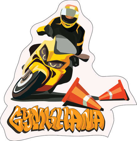 moto sport vector sticker illustration for printのイラスト素材