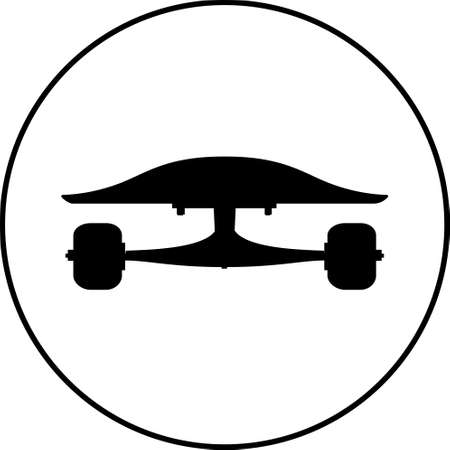 black skateboard flat silhouette design vector illustration.のイラスト素材