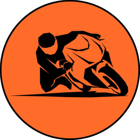 racer ride sportbike  vector isolated iconのイラスト素材