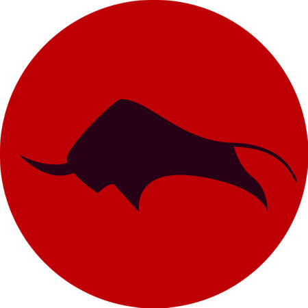 savage bull vector illustration icon red blackのイラスト素材