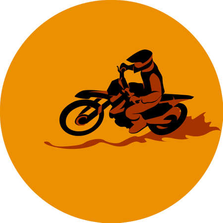 Racer and sport motocross bike vector iconのイラスト素材