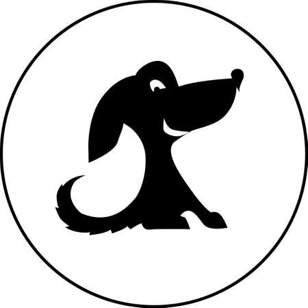 Vector illustration. Cute cartoon eps10 puppy dogのイラスト素材