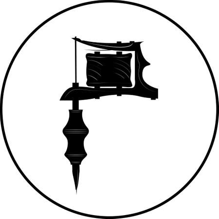Tattoo Gun Machine Vector icon eps 10 inkのイラスト素材