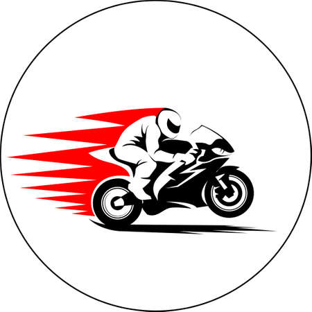 Vector illustration of motorcycle racer on sportbikeのイラスト素材
