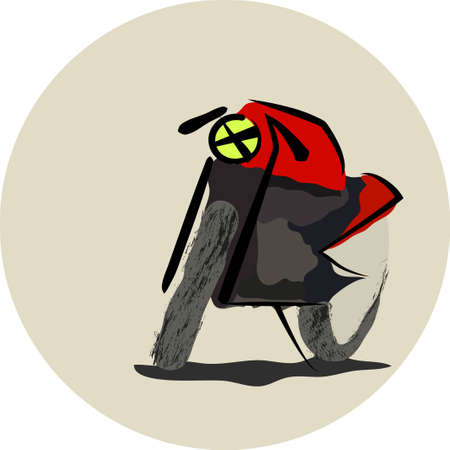 Red motorcycle sport cartoonのイラスト素材