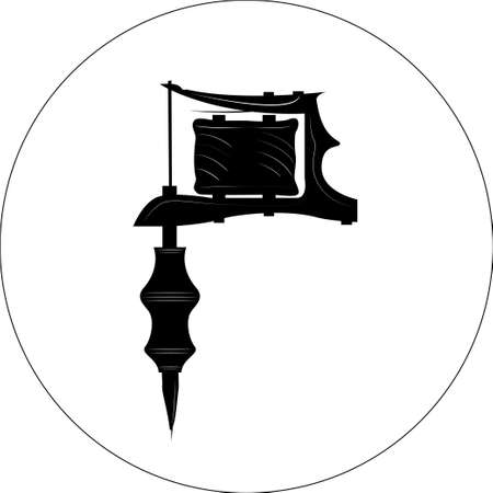 Tattoo Gun Machine Vector icon inkのイラスト素材