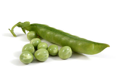 Pea pod and peasの写真素材
