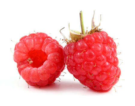 Two raspberriesの写真素材