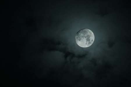 Moon and cloudsの写真素材