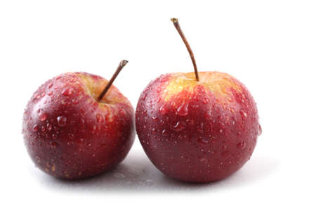 Two little apples - focused and unfocusedの写真素材