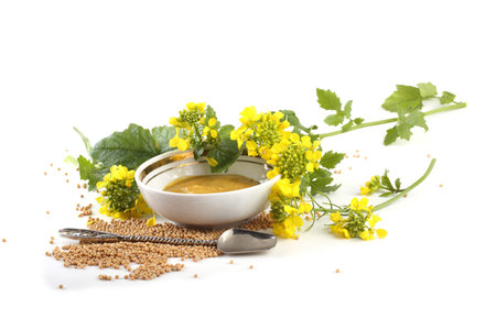 Mustard isolated on white background