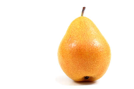 Yellow pear isolated on whiteの写真素材